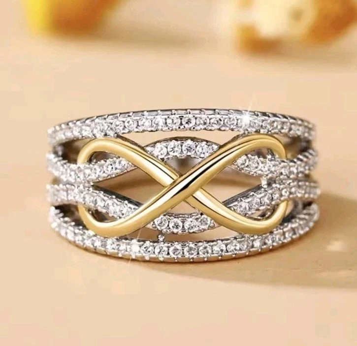 Minamilist Ring Edelstahl Verstellbar. Geschenk. Unendlichkeit Ring. Gr.55 - Bild 3 von 4