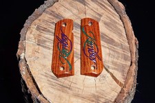 1911 Fastback Wood Grips With Epoxy Inlay. Rosewood With Two Tone Epoxy