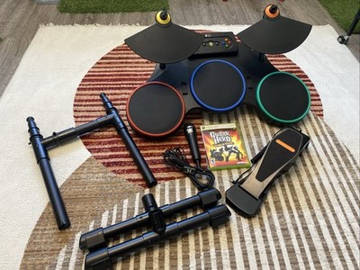 OPEN BOX Wireless Xbox 360 Guitar Hero World Tour Rock Band DRUM KIT MIC  GAME