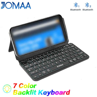 JOMAA Backlit Smartphone Keyboard,Mini Bluetooth Keyboard with Any-Angle Kicksta