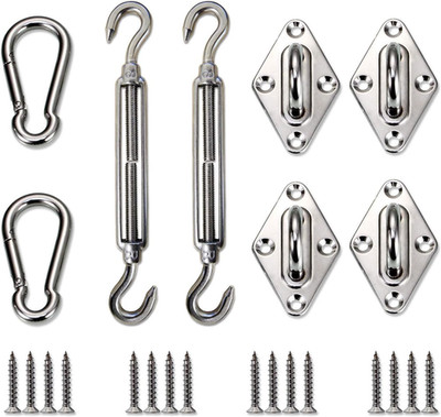 Sun Shade Sail Hardware Kit - 8 Inches - Super Heavy Duty - for Rectangle and Sq