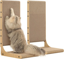 2-Pack L-Shaped Cat Scratching Board, Cardboard, 25.6" Tall L