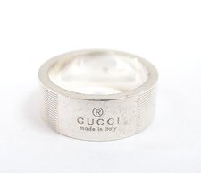 GUCCI Wide Band Ring Sterling Silver 925 Size 18 Italy 31220398700 2