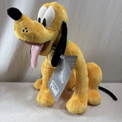 Disney Parks Pluto Dog 10  Plush Stuffed Animal Sitting Yellow Disneyland NWT