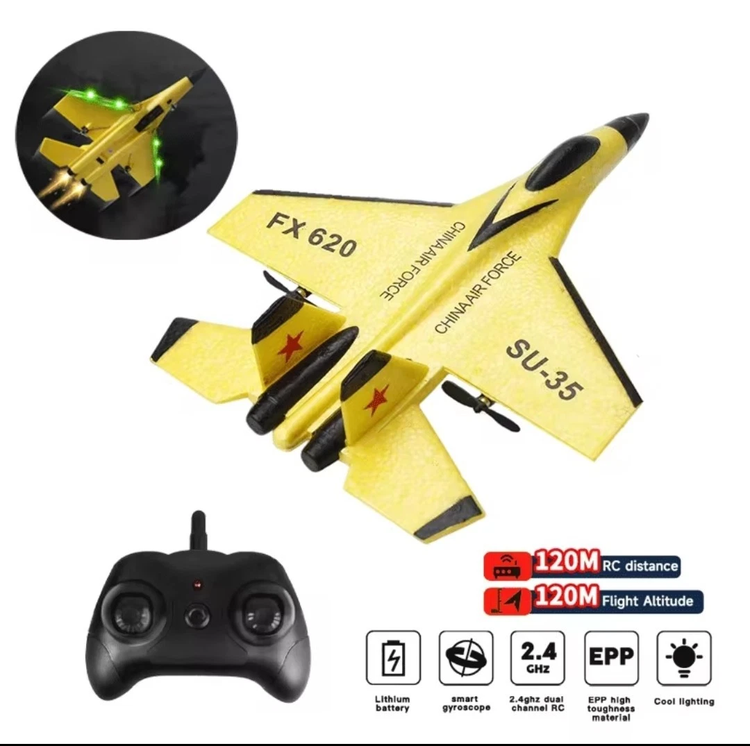 WDKXCN RC Aereo 2CH, 2,4 GHz, giocattolo radiocomandato con luce a LED, aereo RC per principianti con telecomando e ricarica USB, giocattolo per adulti, rosso - Giochi e Prodotti per l'Età Evolutiva