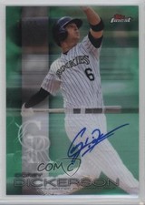 2016 Topps Finest Auto Green Refractor /99 Corey Dickerson #FA-CDI Auto 2x4