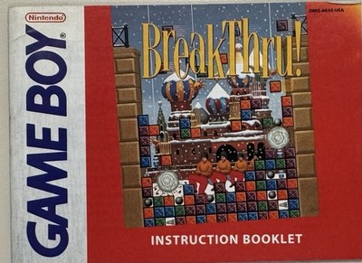 Gameboy Break Thru Manual Only