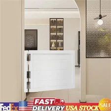 Solid Wooden Swinging Door White Morden Porch Entrance Door 90*60CM 180°Angle