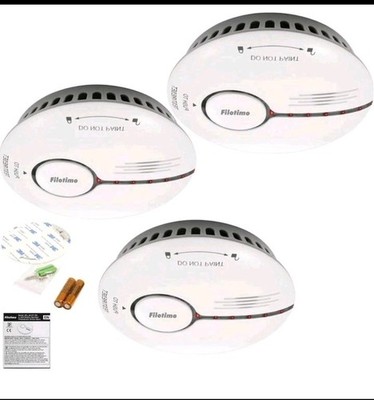 Haussicherheit Rauchmelder, 85dB Alarm LED-Anzeige, Austauschbare Batterie, 3PCs