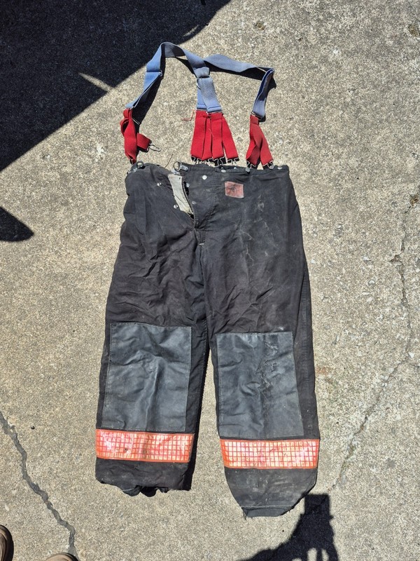 Set Of Retired Firefighting Bunker Pants And Suspenders