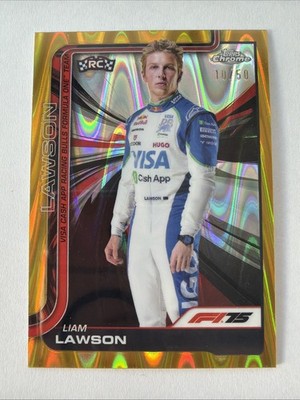 2025 Topps Chrome Formula 1 75th Anniversary Liam Lawson RC Gold /50 