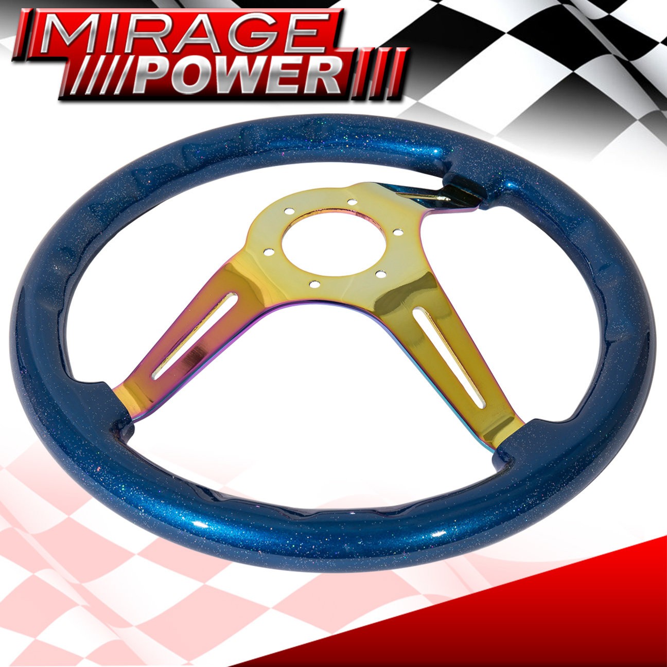 Metallic Blue Neo Chrome Steering Wheel Extender Quick Release For 03-15 Accord