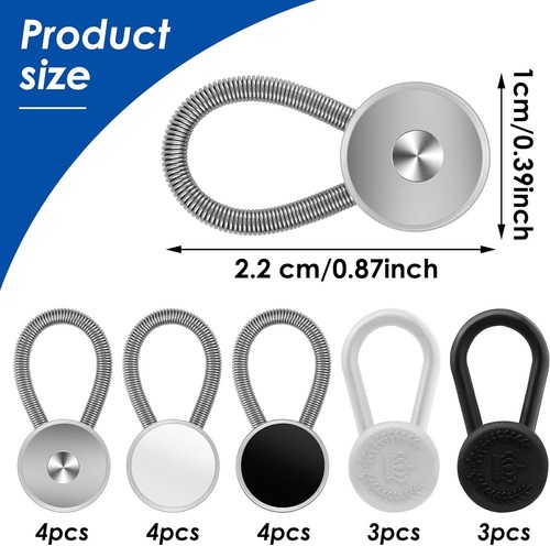 Ouligay 18PCS Collar Extenders Shirt One Size, schwarz, silber, weiß - Bild 6 von 8