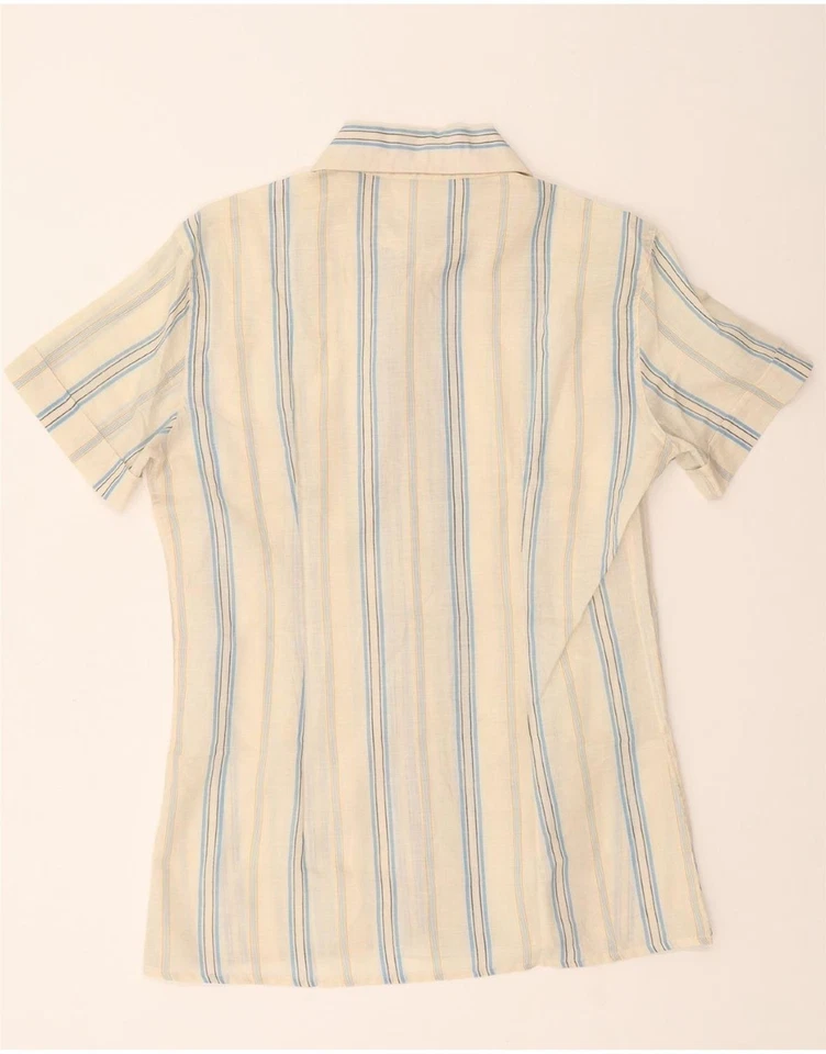 INGRAM Mens Short Sleeve Shirt Size 40 15 Medium White Striped BC05 - Image 2 of 3