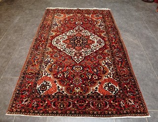 Antique Oriental Bachdiyar Rug Hand Knotted 220x145cm Rug Antique