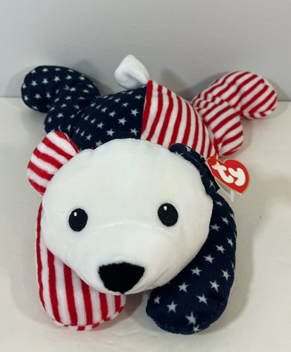 Ty Pillow Pals Patriotic Bear Sparkler 1999 Sewn Eyes