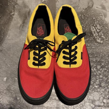 VANS Era Low Top Colorblock Canvas Lace-Up Sneakers Red Yellow Green Black