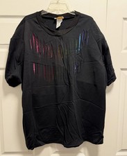 Roaman’s 3X Rainbow Slashed Black Tee – USA Made Tie-Dye