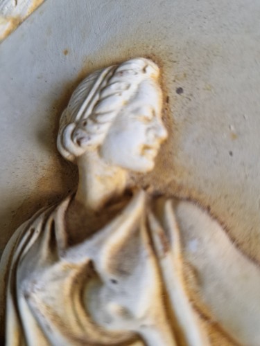 Vintage Grecian Classical Round Wall Plaque, Grape Harvest Relief, Autumn (photo 6)