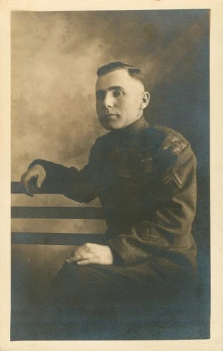Man in Military Uniform RPPC Postcard Antique 1912 Real Photo WW1 World War 1  N