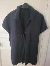 Giacca camicia COS nera 100% cotone con bottoni senza maniche, taglia small