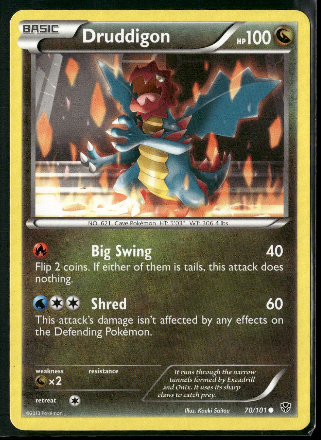 Druddigon 70/101 Common Plasma Blast Pokemon Lightly Played