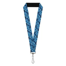 Buckle-Down Lanyard-1.0"-Chevy Bowties 3-Row Black/Blue 22" x 1" Multi-colored