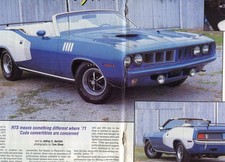 1971 Plymouth Barracuda 383 V8 Convertible 3 Pg Article Mopar