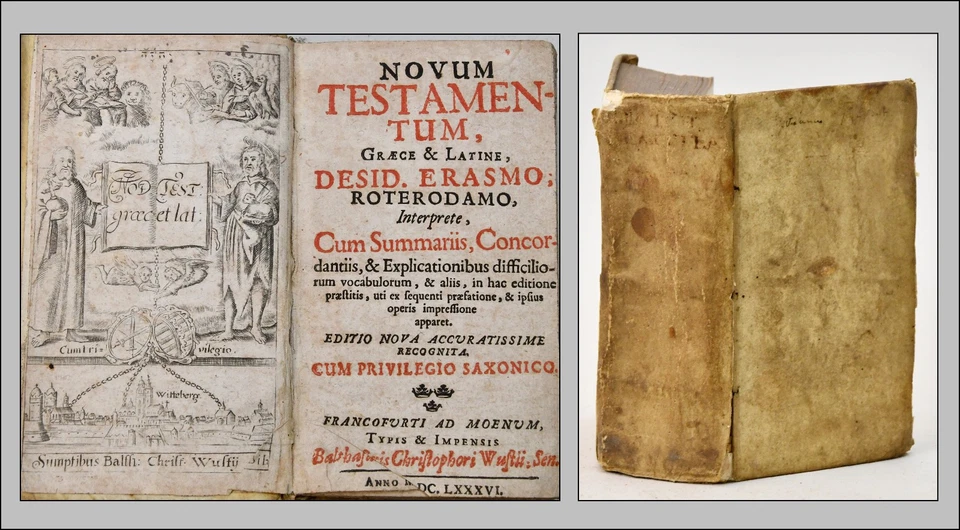 NOVUM TESTAMENTUM GRAECE & LATINE, DESID. ERASMO INTERPRETE - 1686 - Photo 1/3