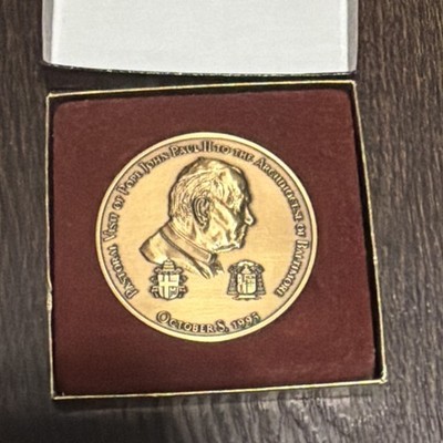 1995 Pope John Paul II Baltimore Pastoral Visit Commemorative Bronze Medal Boxed