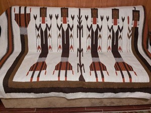 Vintage Southwest Decor Woven Yei Rug ~ LARGE 50"H x 80"L ~ VGUC
