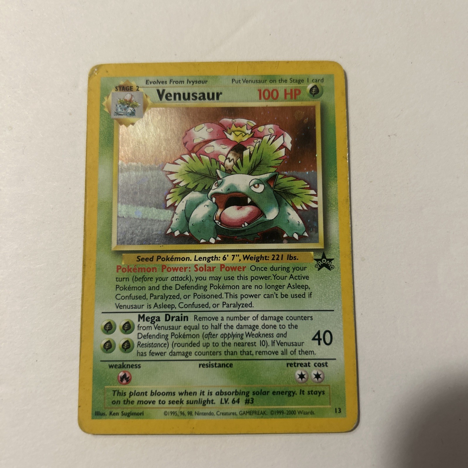 Pokemon Trading Card Game Venusaur Black Star Promo 13 HP/Damaged