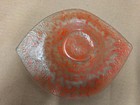 Vintage Shallow Glass Dish - red & clear oval, shaped like an eye, 9"x7"x1.5" — photo 4