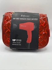 FHI Heat Platform Dryer Mini Turbo Tourmaline Ceramic with Storage Pouch Red New