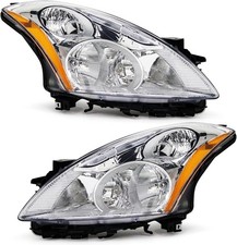 Headlight Assembly for 10-12 Nissan Altima 4-Door, Clear Lens, Chrome Housing