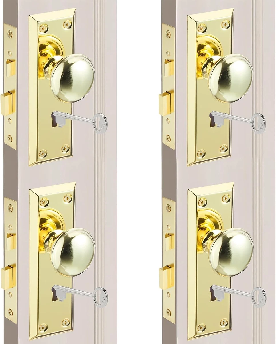 Mortise Keyed Lock Set with Classic Knobs, Antique Door Knob, Vintage Mortise Ke