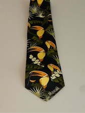High Noble Black Tropical Toucan Print Mens T...