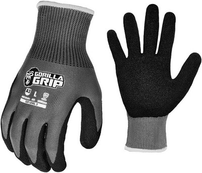 12 PAIRS - Gorilla Grip LARGE Precision Grip ANSI A3 Cut Resistant Work Gloves