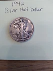 1942 Walking Liberty half dollar  90% Silver Actual Coin