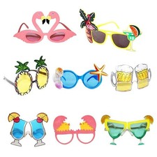 8 Pack Fun Hawaiian Tropical Sunglasses for Luau Party Photo Booth Props