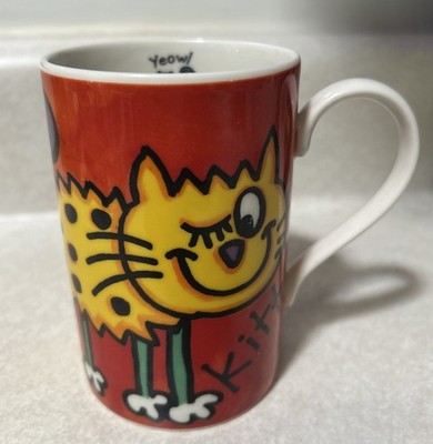 Dunoon Stoneware Mug Moggies Kitty Cat Red Whimsical Art Jane Brookshaw Scotland