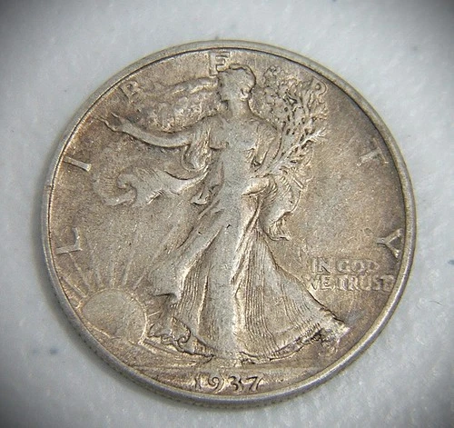 1937-D Liberty Walking Silver Half-Dollar-EXTREMELY FINE CONDITION, # 1155