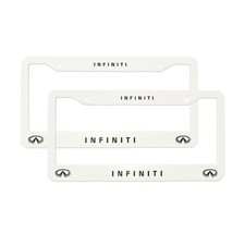 Infiniti 2 Pack Stainless Steel Rust-proof License Plate Frame Holder White