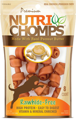 Nutrichomps Dog Chews, 2.5-Inch Knots, Easy to Digest, Rawhide-Free Dog Treats, 