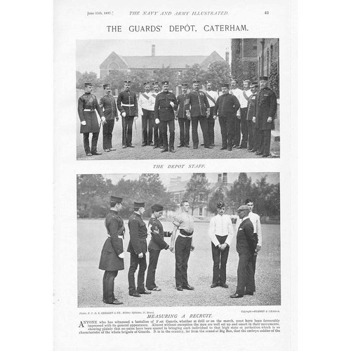 MILITARY The Guards Depot at Chatham 2x Antique Prints 1897