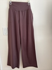 Yogalicious Women's Lux Ventura Straight Wide Leg Pants Size M Color Brown NWT