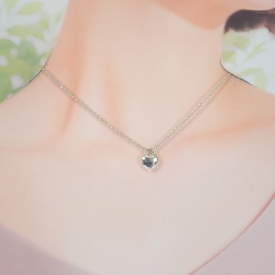 TIFFANY&Co. Ag925 Full Heart Pendant Necklace Silver 925 Sterling