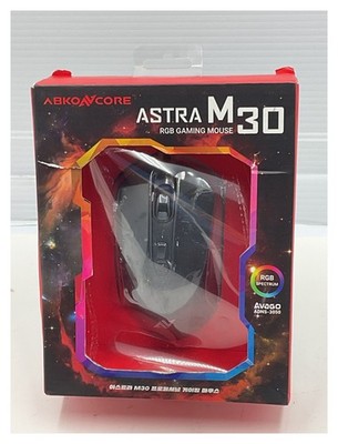 ABKONCORE Astra M30 RGB Gaming Mouse 3500 DPI Avago Sensor Wired NEW