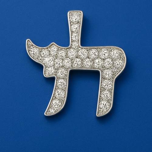 Nuevo Colgante Chai Chai Chapado en Rodio Plata de Ley 925 Circonita cúbica - Joyería Hebrea Judaica - Imagen 2 de 20