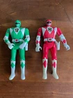 Red (Jason) & Green (Tommy) Power Ranger Tommy Flip Head Figure Vintage 1993